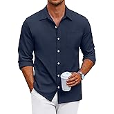 COOFANDY Men's Oxford Shirt Long Sleeve Casual Button Down Shirts Regular Fit Dress Shirts