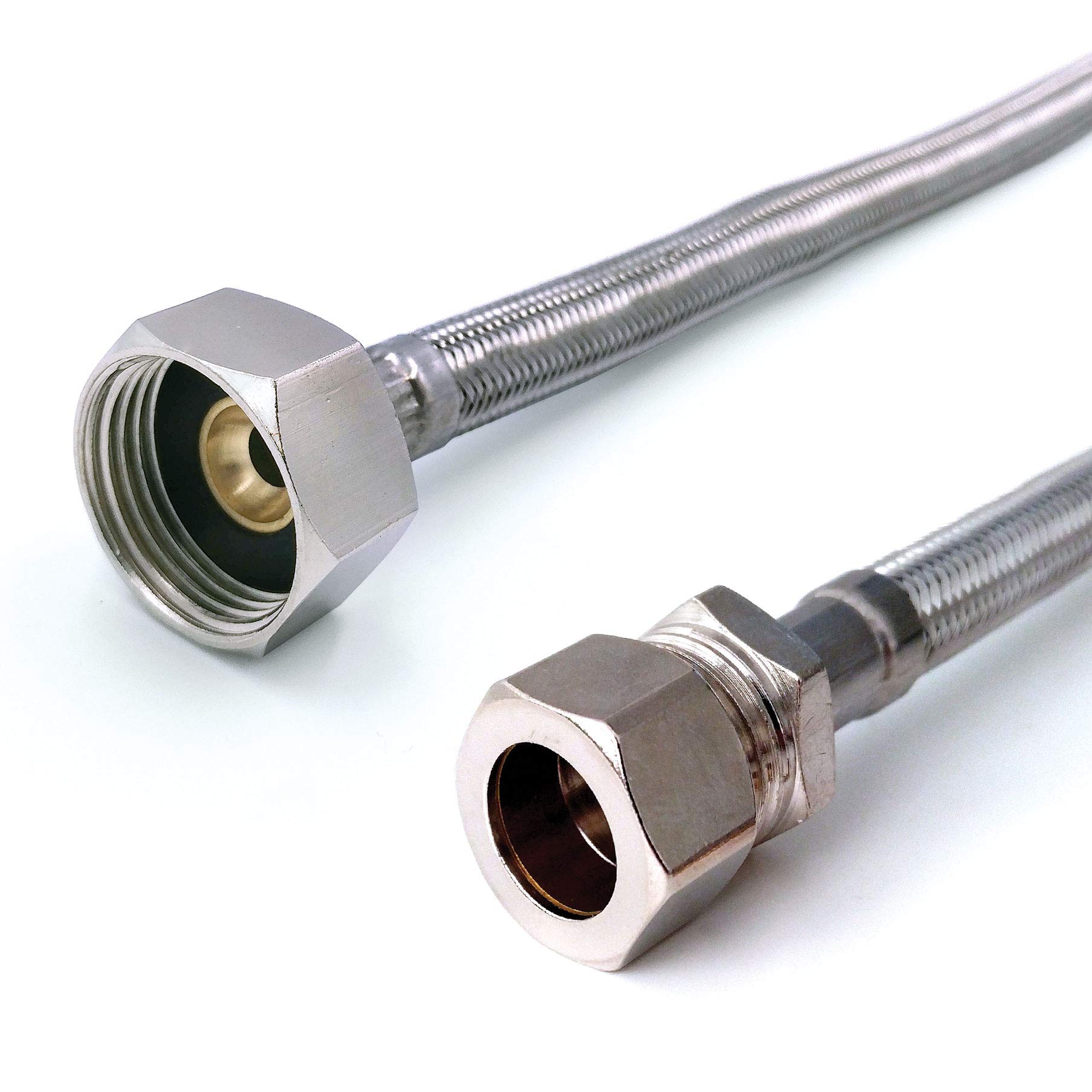 Xcel Home 1x 15mm x 3/4 BSP 500mm Long Flexible Bath Pipe Connector | Hose Pipe Stainless Steel Braided (1 Pipe) | Rust Lead & Corrosion Free | Long Lasting & Multipurpose Use