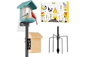 iBorn Camera Bird Feeder Pole 3in1 Compatible Bird Feeder Poles for Outdoors Heavy Duty,63inch Adjustable Height Bird House P