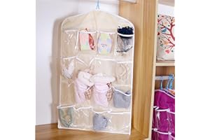 Hanging Closet Organizer 16 Compartments Organizer Over The Door Wall Mount Storage for Bathroom Bedroom Home Kitchen,White