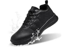 ENLEN&BENNA Non Slip Work Shoes for Men Waterproof Slip Resistant Food Service Restaurant Kitchen Chef Shoes Lightweight Comf