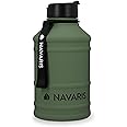 Navaris Stainless Steel Water Bottle - Single-Walled 75oz (2.2L) Big Metal Drinking Bottle for Sports, Camping, Gym - More Than Half Gallon Capacity