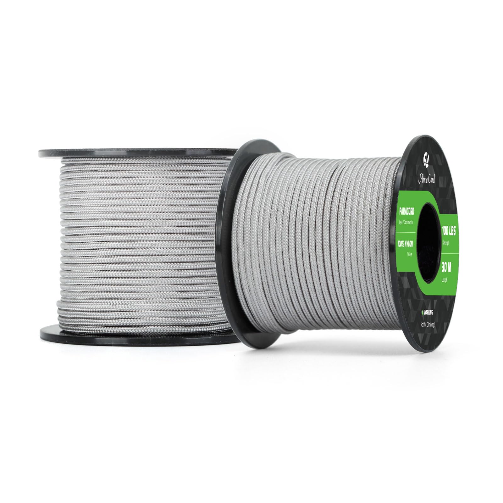 Abma Cord Paracord 100 lbs 2mm 100% Nylon 30M - Silver grey — image 1