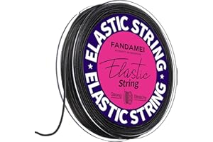 FANDAMEI 1mm Elastic String for Beading, Elastic Cord Stretchy for Bracelets Making, Stretch Bead Cord for Jewelry Making, Sturdy Thread for Bracelet Necklace Crafts Christmas DIY Elastic String Cord