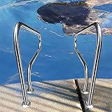 YERT 3-Bend Pool Hand Rail, Stainless Steel Safety Grab Ladder, Silver view 9