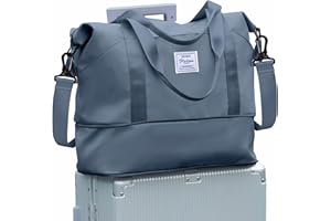 WONHOX Travel Duffel Bag, Sports Tote Gym Bag, Shoulder Weekender Overnight Bag for Women