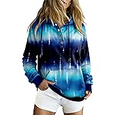 VIEACTIVEWEAR Hoodie for Women Tie Dye Sweatshirt Button Down Tops Casual Long Sleeve Oversize Pullover