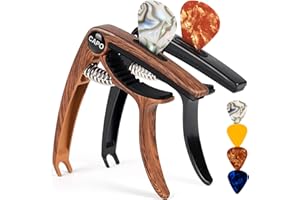 AARVI Guitar Capo 6-String for Acoustic & Electric Guitars - Universal Clamp with 4 Premium Picks - Compatible with Ukulele, 