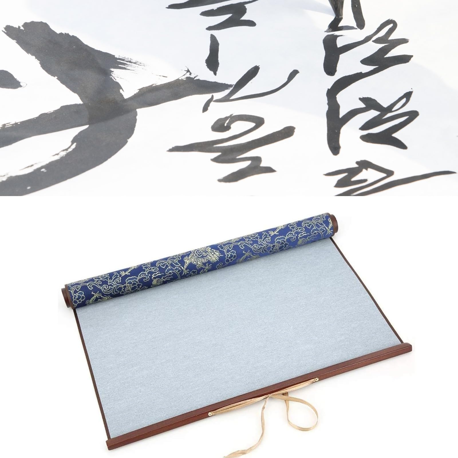 Reusable Calligraphy Practice Mat Writing Cloth Roll for Painting Drawing Practice Sheet Hanging Wall Set Student Art Supply Tool Home School Stationery Pad