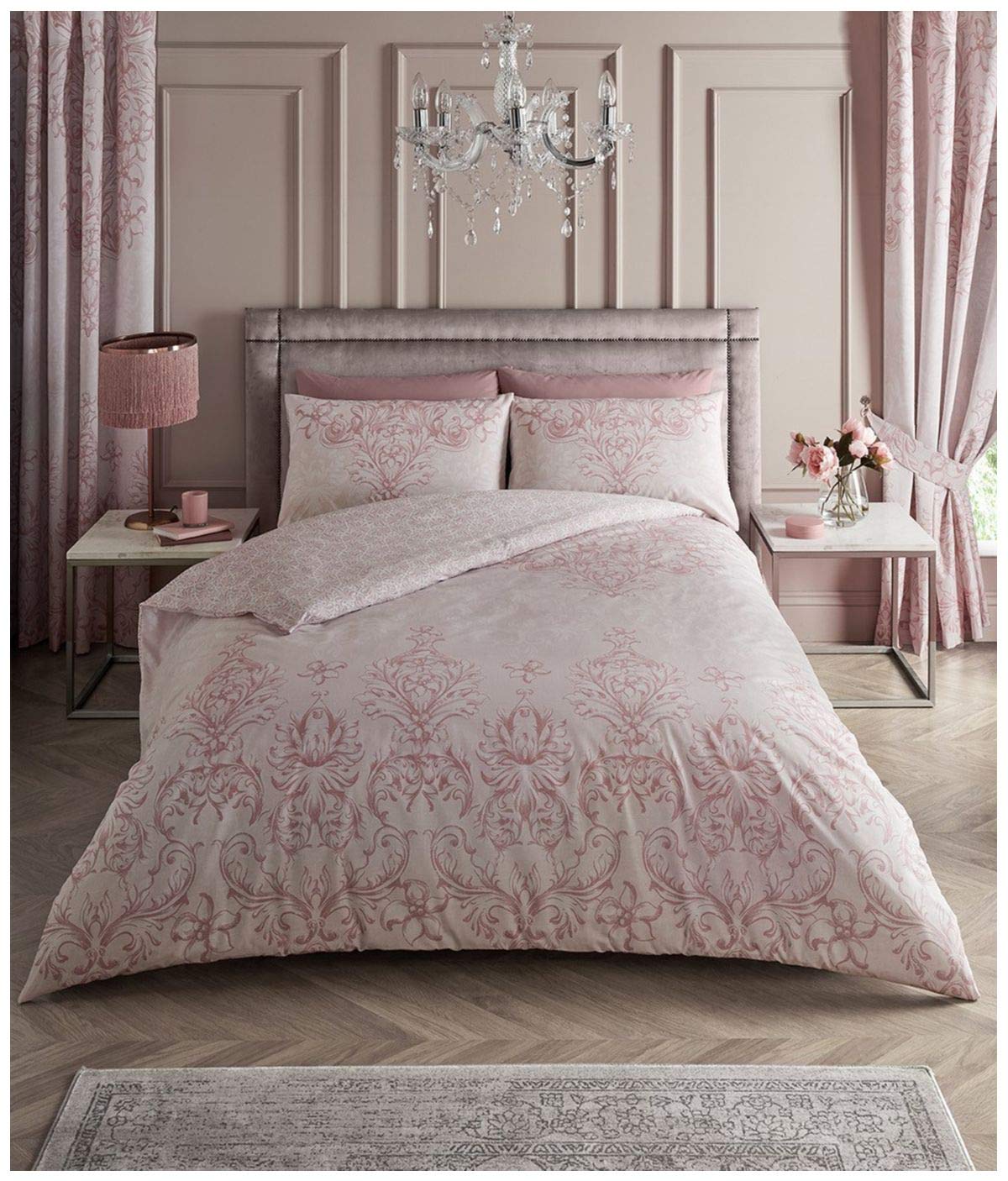 GC GAVENO CAVAILIA Duvet Cover Sets, Reversible Bedding Bed Set, Polycotton Quilt Covers, Antoinette-Pink, Double