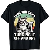 Tech Support Humor I Cat Tech Engineer I Computer IT Guy T-Shirt