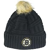 ZHATS NHL Womens NHL Officially Licensed Women's Beanie Faux Fur Pom