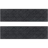 Aucuda 2pcs 8.5" x 30" Stair Treads for Elders and Dogs on Wooden Steps Indoor, Winter, Non Slip Stair Runner Rug Ice Insulation with Rubber Backing, Knot Staircase Mat Carpet for Outdoor Grip.