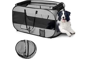 Realife Dog Enclosures Home Outdoor Fashions Portable/Collapsible/fixable, Pop Up Travel Pet Tent, 38" L x 22.5" W x 5.5" H，Grey