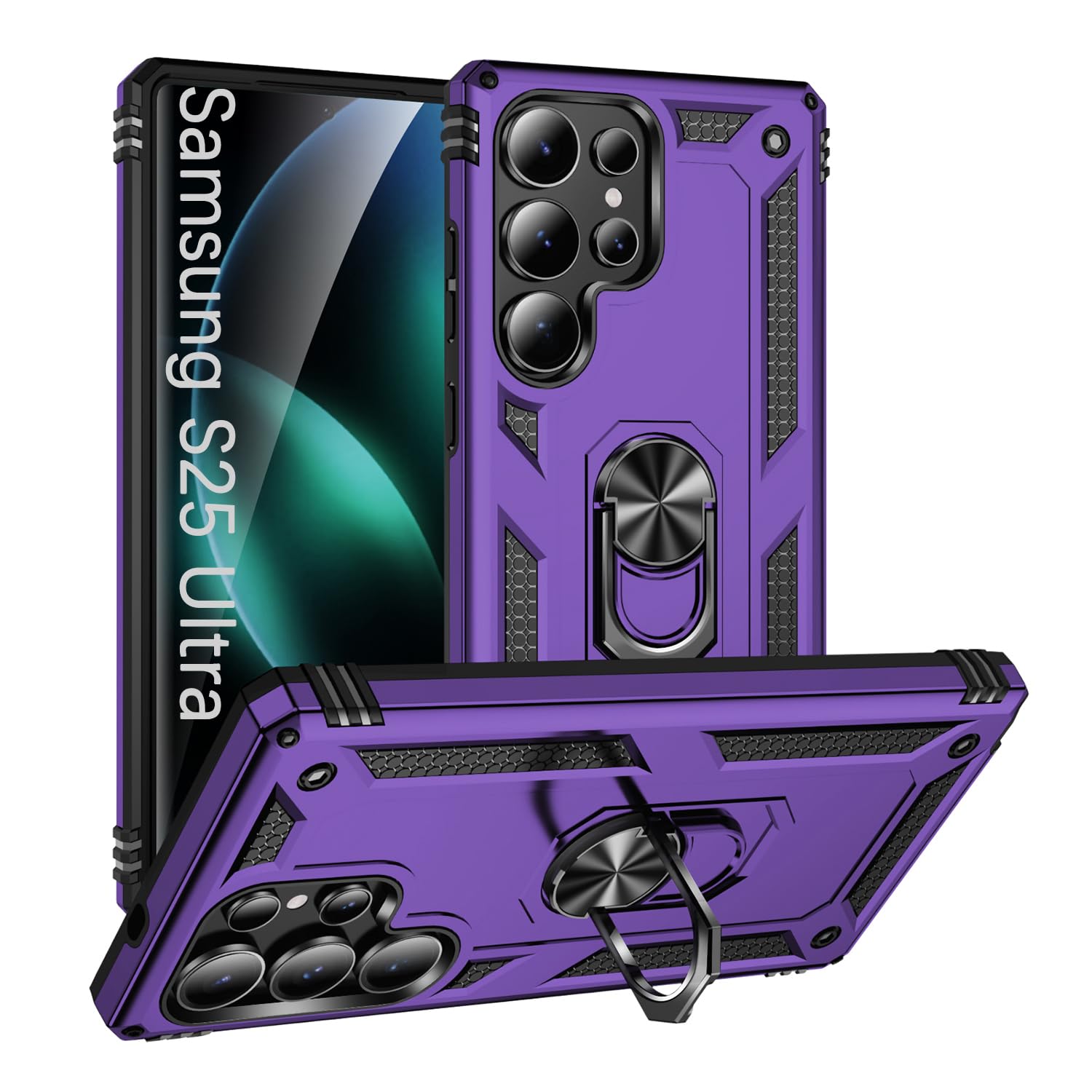 Korecase for Galaxy S25 Ultra 5G Case with Stand,Dual-Layer Heavy Duty Phone Case,Military Grade Shockproof Cover for Samsung S255G Ultra 6.8-inch Purple