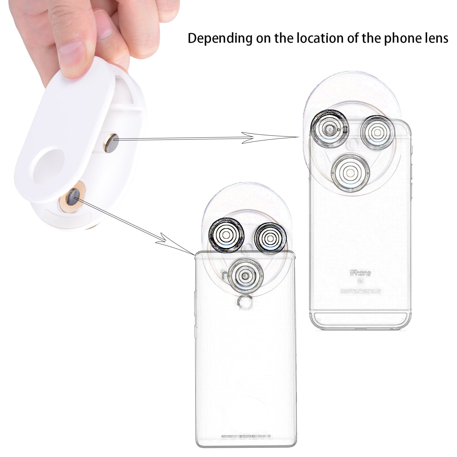 Cell Phone Camera Lens, YELIN 4 in 1 Phone Camera Lens, 198°Fisheye Lens 15X Macro Lens 0.63X Wide Angle Lens CPL Lens Universal Clip-on Camera Lens Kit for iPhone Samsung etc. (Gold & White)