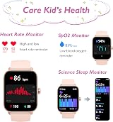 KALINCO Kids Smartwatch 1.8" Waterproof Swimming Fitness Tracker 100 Sports view 5
