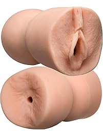 Doc Johnson Sasha Grey - ULTRASKYN - 2 Fuckhole Masturbator - Open-Ended Handheld Stoker - Pussy and Ass - Double-Sided Stroker