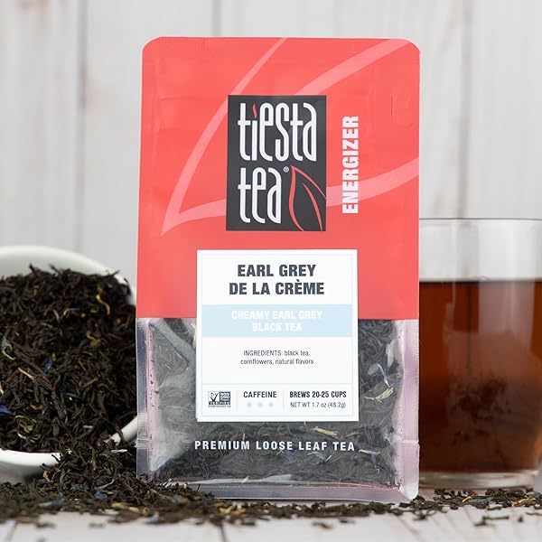 TIESTA TEA – EARL GREY DE LA CRÈME, PREMIUM LOOSE LEAF TEA BLENDS, CAFFEINATED BLACK, MAKE HOT OR ICED & BREWS UP TO 25 CUPS – 1.7 OUNCE RESEALABLE POUCH