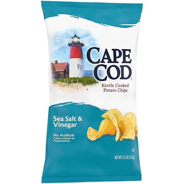 CAPE COD SEA SALT & VINEGAR CHIPS, 7.5 OZ BAG