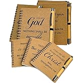 20pcs/10sets Bulk Christian Gift Spiral Notebooks with Bible Bamboo Pen Prayer Journal for School Office Believers Staff Inspirational Diary Mini Notepad Mother's Day Gift Inspirational Thank You Set