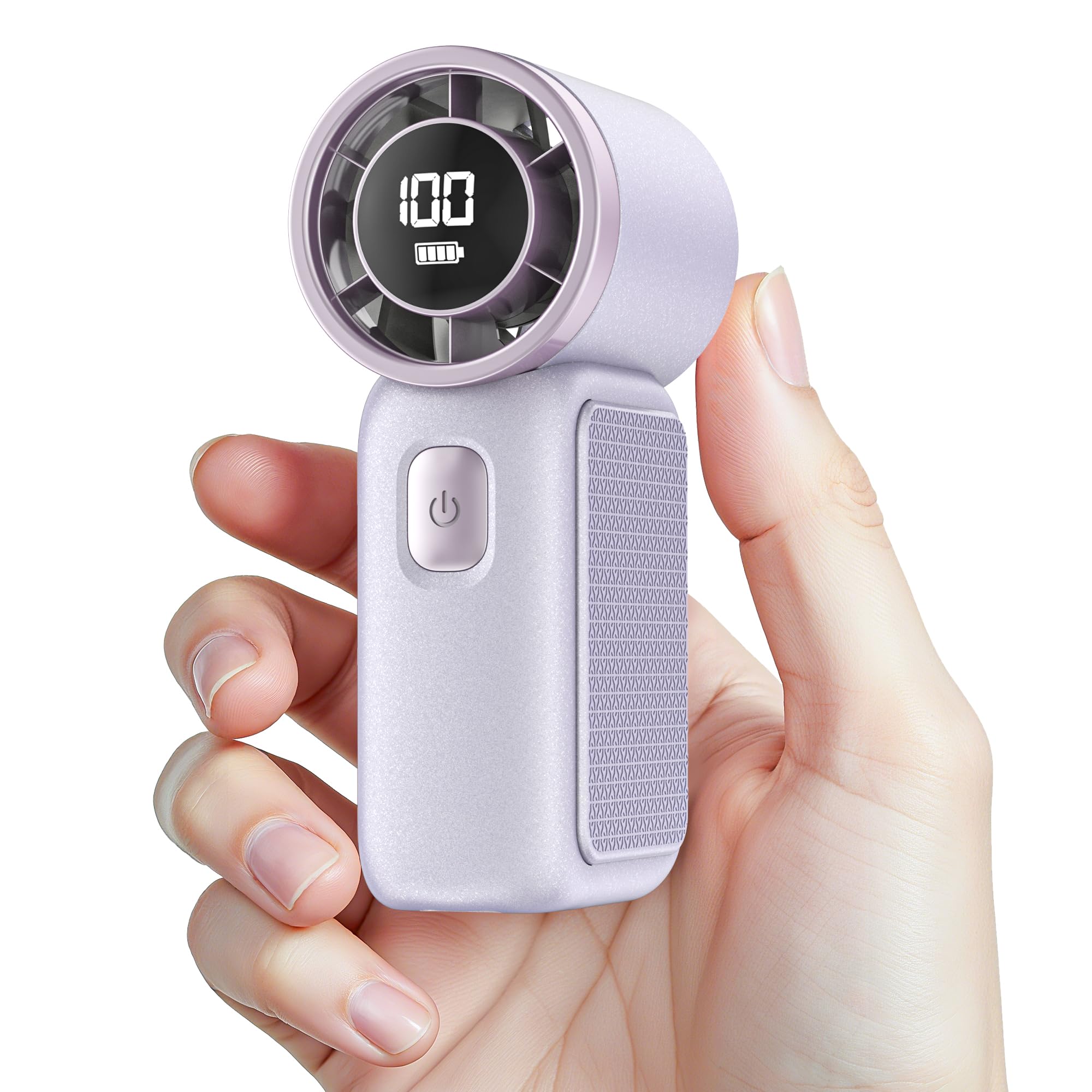 Photo 1 of AGEYOU Portable Handheld Mini Fan, 6 Gear Wind, Hand Small Travel Personal Held Fans, Rechargeable Turbo Fan, Gifts for Women Men, for Camping Vacation Outdoor (purple)