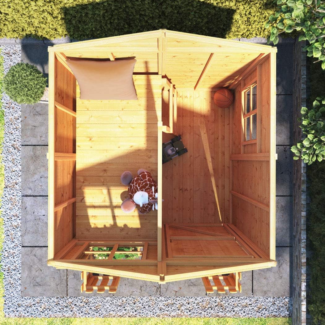 two storey wooden playhouse