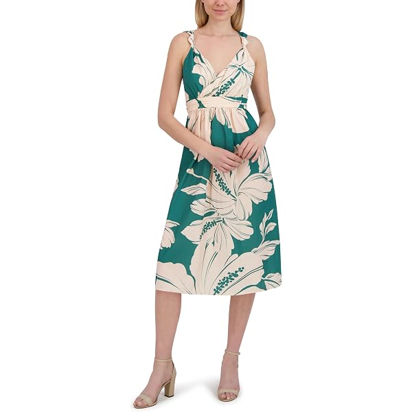 knee length dresses for ladies Dark Teal V Neck Long Sleeve Wrap Skirt Midi Dress  AX Paris