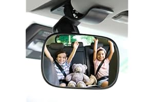 GENERIC Car Mirror for Baby, Dannisly Back Seat Baby Mirror, Toddler Adjustable Facing Rear View Convex - Accessories, Clip on Windshield or Sun Visor, Black 2