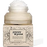 Poppy & Pout Natural Lip Scrub, Moisturizing Sugar Scrub for Dry Lips, Lip Scrubber Exfoliator with Essential Oils Smooths and Hydrates Lips, In Recyclable Glass Jars, Cruelty Free - Marshmallow Creme