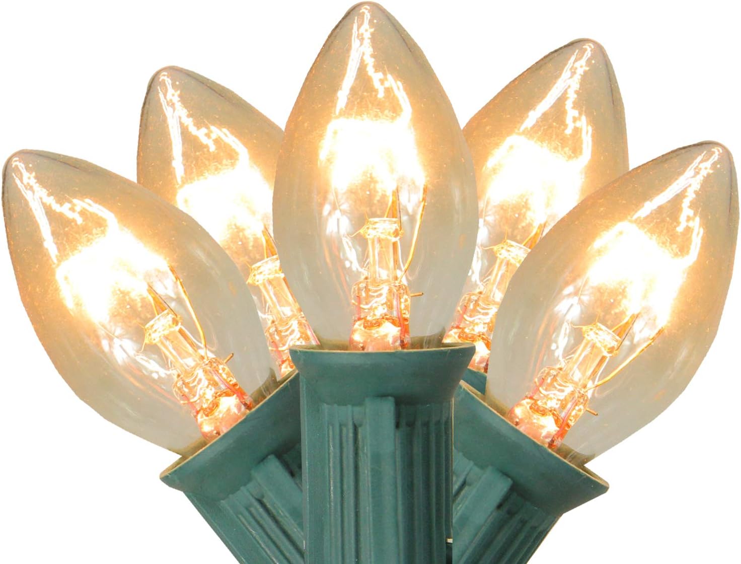 Amazon Com Northlight Set Of 25 Transparent Clear C7 Twinkle Christmas Lights 12 Spacing Green Wire Home Kitchen C7 Twinkle Christmas Lights Sets