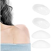 Shoulder Pads for Women, 2 Pair Silicone Shoulder Enhancer Push-up Pads for Boost Comfort and Posture - Invisible Breathable Anti-Slip Enhancer for Dress & T-Shirt & Sweater, Transparent