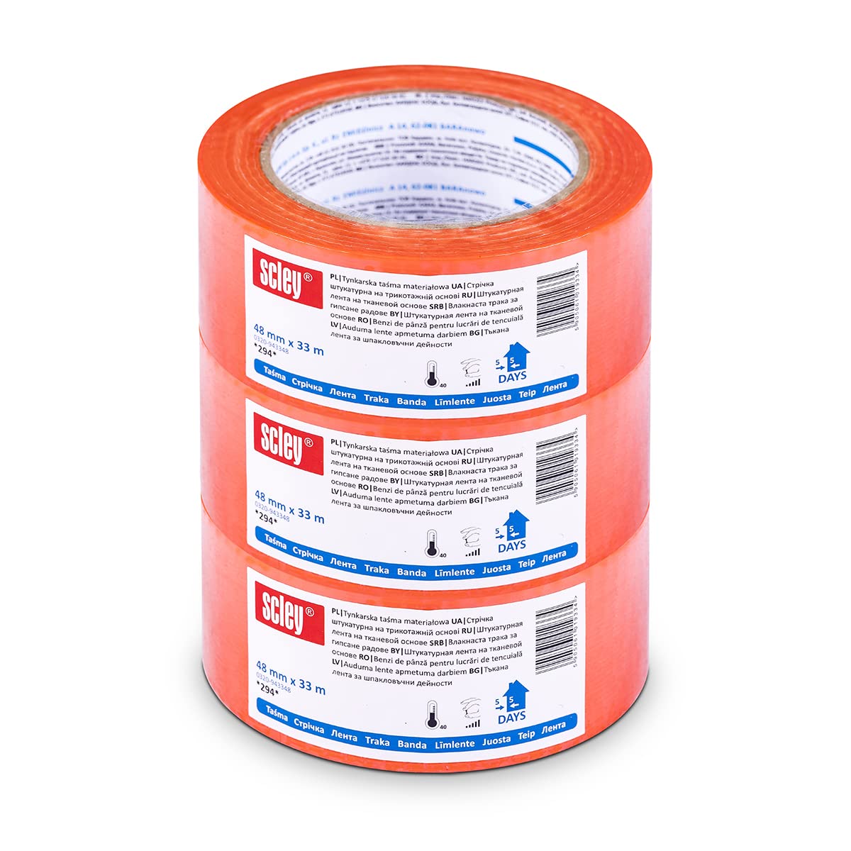 KAEM Scley masking tape, width 25 mm, length 50 m, 3 pieces paper tape, blue masking tape, waterproof masking tape for painting work, masking tape series *588*, A0303-885025
