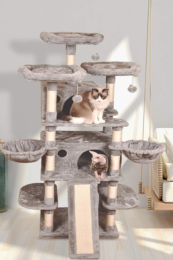 Allewie 68 Inches Catry Cat Tree/Cat Tree House and Towers