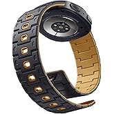 Bandletic Silicone Magnetic Band Compatible with Samsung Galaxy Watch 8 40mm 44mm / 8 Classic 46mm 2025, No Gap Soft Sport Wristbands Breathable Replacement Strap for Men Women, Anthracite Gray/Ochre