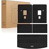 3W 6&7 Cargo Liner & Seatback Mats Compatible with 2021-2025 2026 Jeep Grand Cherokee L All-Weather Protection TPE Cargo Mats for Grand Cherokee L Heavy Duty Car Accessories