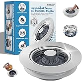 Hibbent 3 in 1 Kitchen Sink Drain Strainer, Metal Pop Up Stopper | Larger Anti-Clogging Basket, 3-Layer Seal, Detachable Sink Drain Plug for US Standard 3-1/2" Drain, Brushed Stainless Steel