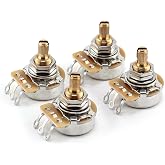 The Art of Tone CTS 500k Guitar Potentiometer - Short Split Shaft (4x) | Audio Taper, 10% Tolerance, 24-Spline Brass Shaft, Mounting Hardware Included, Imperial-Fit