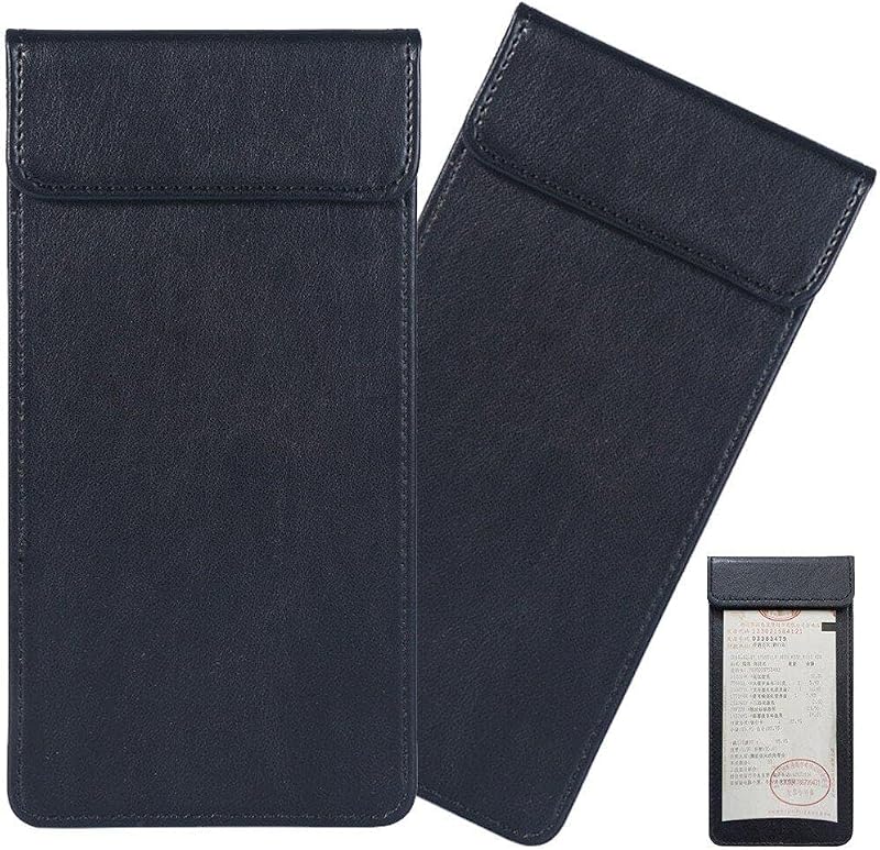 Luxylei Black PU Leather Restaurant Bill Holder Magnetic Closure Menu Holder