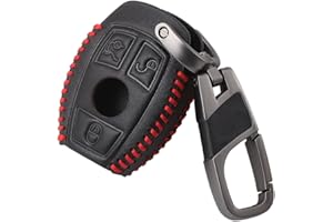 ANDYGO Smart 3button Leather Key Cover Bag Fob Shell Car Key Cases Fit For Mercedes Benz W203 W205 W210 W211 W212 W124 Accessories