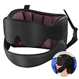 SARISUN Airplane Pillow Combo with Chin Strap, Travel Pillows for Airplanes with Sleep Eye Mask, Plane Head Strap for Long Flights, Car Road Trip, 360° Headrest, Stop Bobblehead Travel Essential, Red