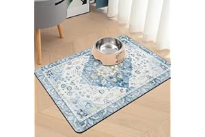 USNFHCAW Pet Food Mats for Floor, Absorbent Dog Mat for Food and Water Dispenser Mat, Dog Food Mat Quick Dry Cat Food Mat Pet Supplies