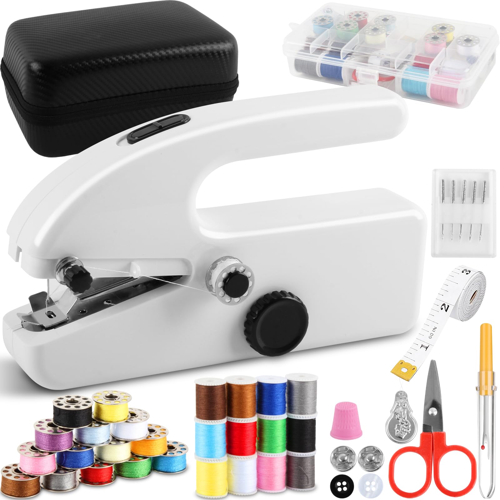 Photo 1 of Handheld Sewing Machine for Beginners, Mini Portable Electric Sewing Machine, Easy to Use, Fast Stitch for Fabrics & Clothes, Travel & DIY, Compact & Lightweight