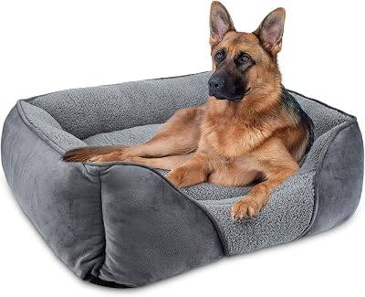MIXJOY Extra Extra Large Dog Bed Washable Calming Non Slip Grey 107x76x25 cm