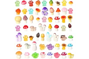 WEIZEW 100pcs Mini Mushrooms Tiny Resin Mushrooms Miniature Little Small Mushroom Figures Bulk for for Micro Fairy Garden Landscape Aquarium Accessories Dollhouse Hide Crafts Decor