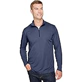 Team 365 Men's Zone Sonic Heather Performance Quarter-Zip 2XL SP DRK NVY HTH
