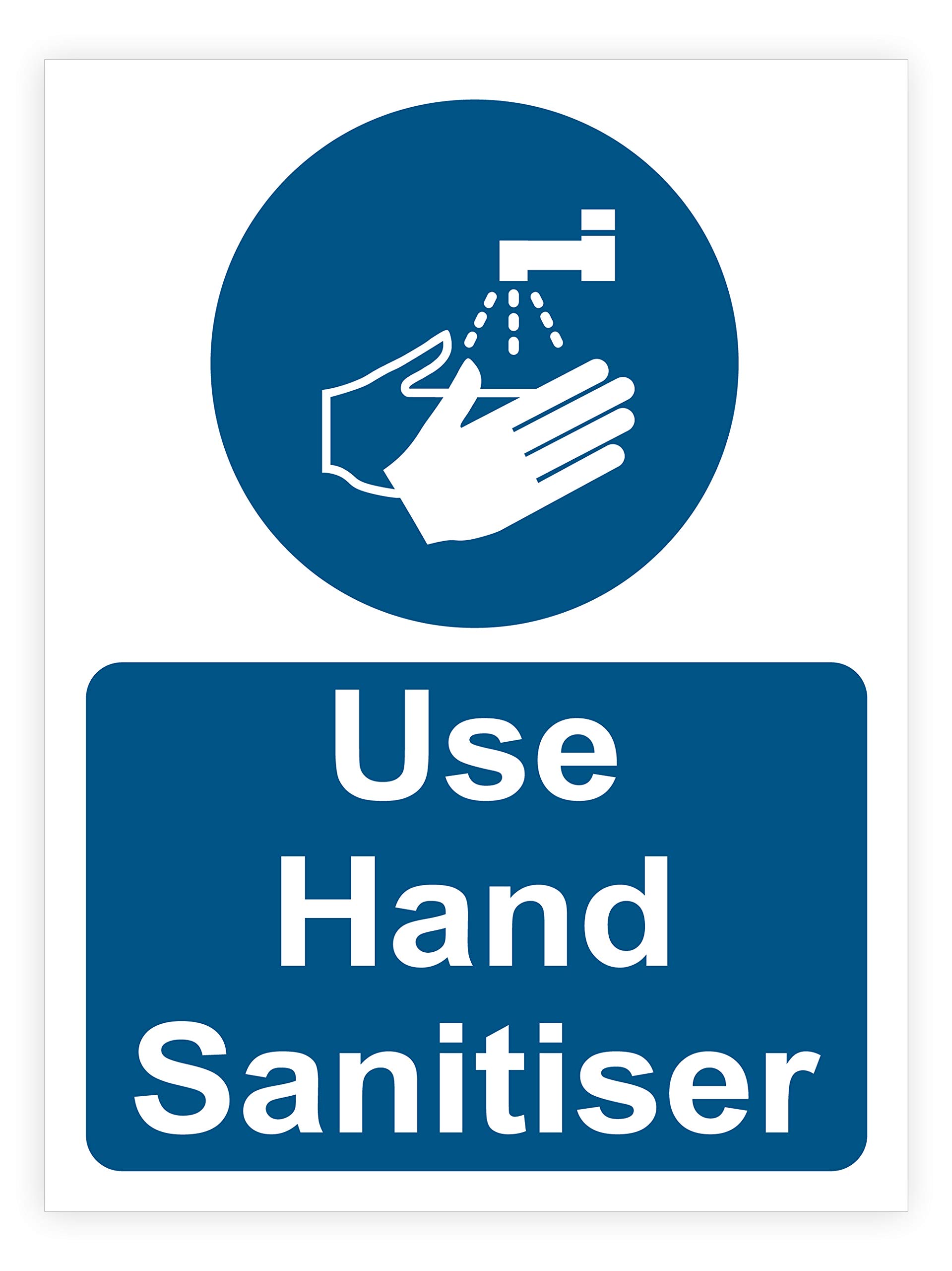 Pack of 2 Please Sanitise Your Hands Sign (150 x 100 mm) Waterproof Hand Sanitiser Sticker for Homes, Cafes, Shops, Hospitals, Schools, Public Restrooms