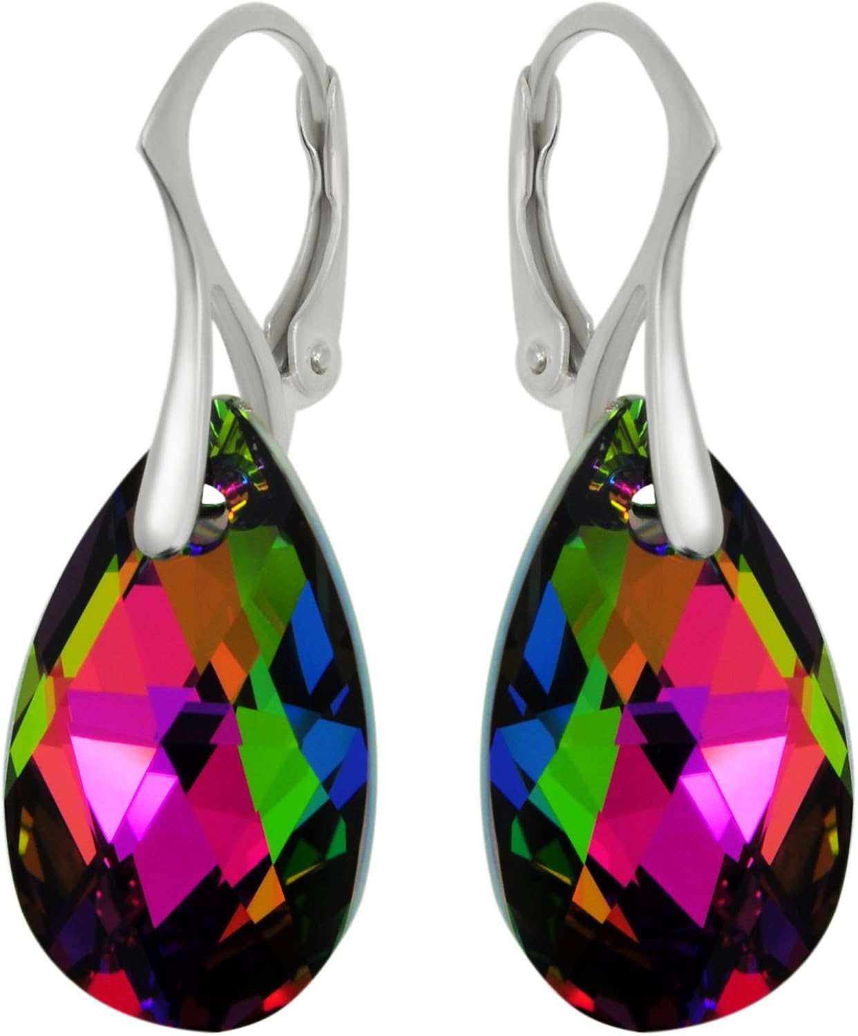 Royal Crystals Sterling SIlver 925 Earrings "Made with