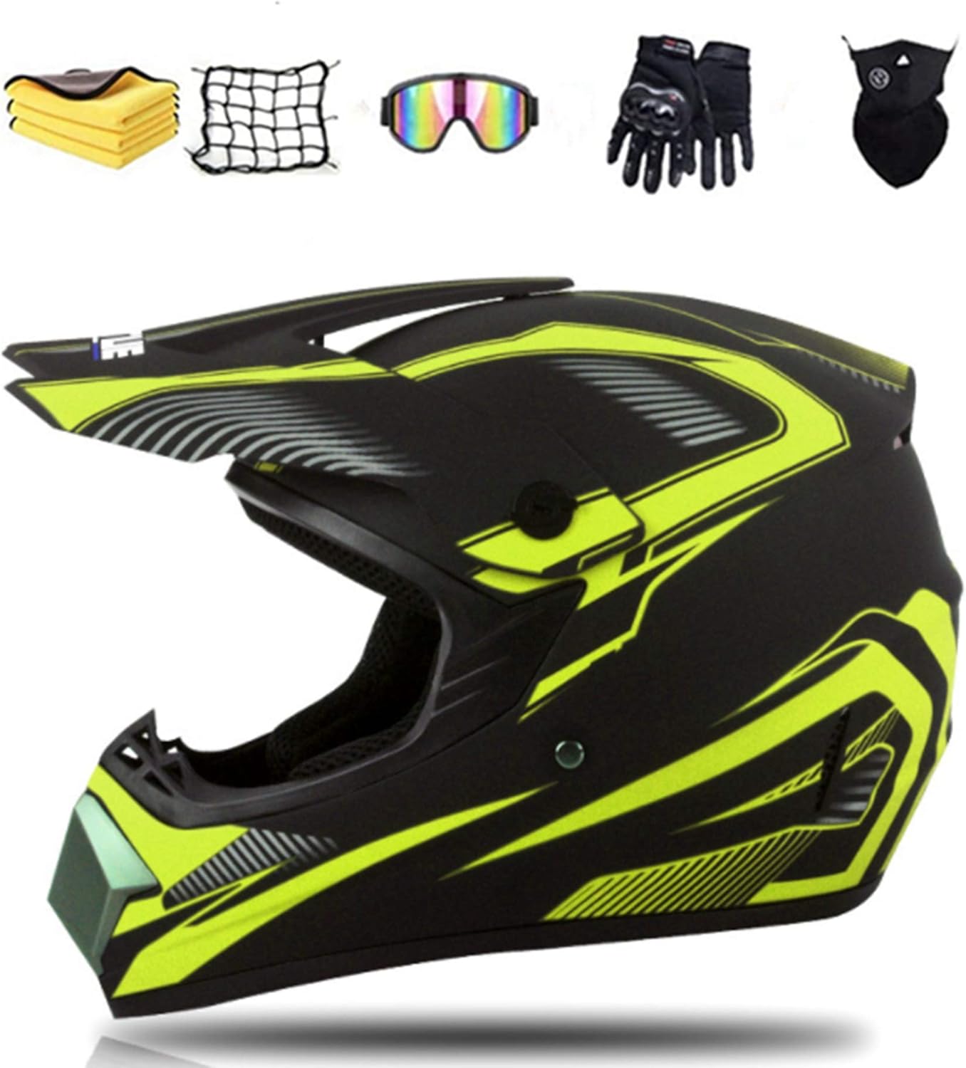 fahrrad crosshelm set mit brille und handschuhe