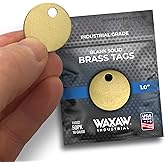 1.0” Solid Brass Tags for Stamping (50 Pack) Industrial Grade 0.040” Blank Chits for Pipe Valves, Keys, Tool and Equipment Labeling USA Made
